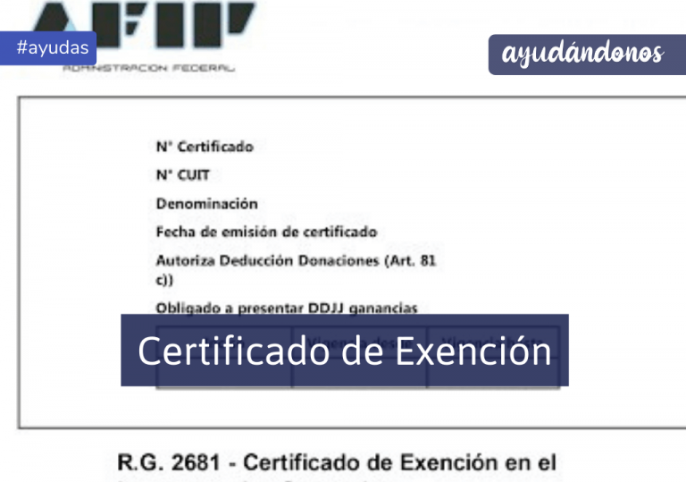 Certificado de exención