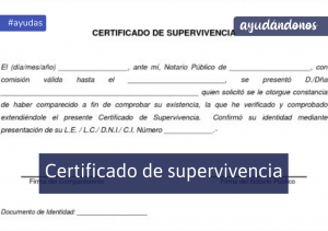 Certificado de supervivencia