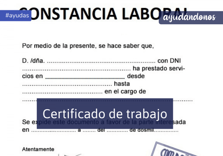Certificado de trabajo