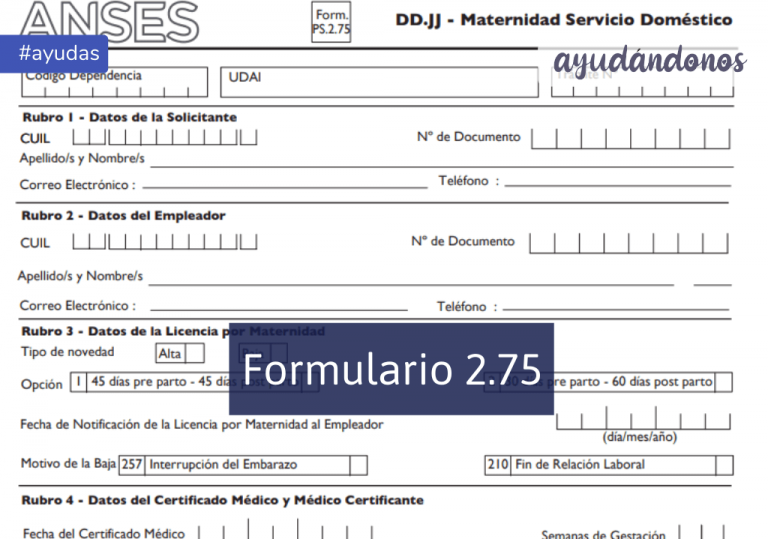 Formulario 2.75 ANSES